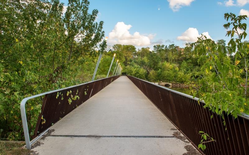 a bridge over a river