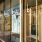 a glass door with a sign on it