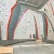 a large indoor rock climbing wall